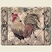 Artworks Home Accents Iron Gate Rooster Chicken Tempered Glass Cutting Board 8 By 10