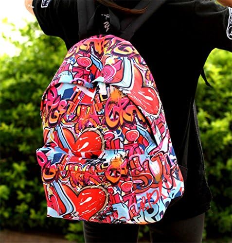 Hotoop Big Student GRAFFITI Classics Series Daypack-15 inch (Heart)