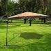 Deluxe Natural 10' Offset Patio Umbrella Off Set Outdoor Market Umbrella