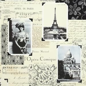 Timeless Treasures April in Paris Collage Ivory Fabric Yardage