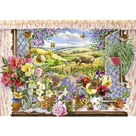 Big 500 Piece Jigsaw Puzzle Harvest View - View Over Fields