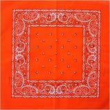 Orange Paisley Bandannas - 12 Pack