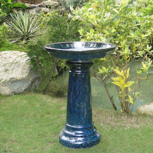 Smart Solar Aviatra Traditional Ceramic Bird Bath - 207104-SG