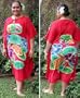 Caftan - Batik Full Size Individually Hand Painted Hawaiian Aloha Floral Caftan/Kaftan Swimsuit Cover-Up in XL & 2X Only