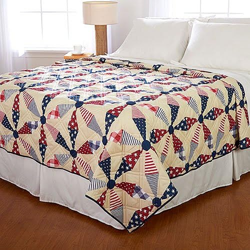 Ashley Cooper American Pinwheel Quilt in Queen Size