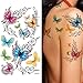Supperb® Temporary Tattoos - Elegant, Colorful Butterflies Tattoo (Set of 2)