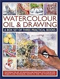 Watercolor Oils & Drawing Box Set: Mastering the art of drawing and painting with step-by-step projects and techniques sho...