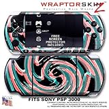 Alecias Swirl 02 WraptorSkinz Skin and Screen Protector Kit fits Sony PSP 3 ....