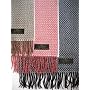 100% Cashmere Wool Velvety Feel Mini Squares Design Scarf / Muffler