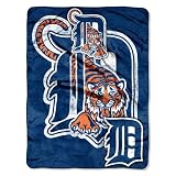 MLB Detroit Tigers 46-Inch by 60-Inch Micro Raschel Plush Blanket "Trip Play" Design