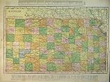 1901 MAP KANSAS MISSOURI UNITED STATES AMERICA