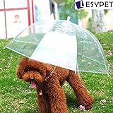 Lesypet Pet Umbrella Dog Umbrellar With Leash, Fits 23" Back Length