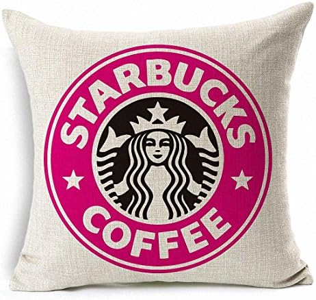 E-sunshine® Cotton Blend Linen Square Throw Pillow Cover Decorative Cushion Case Pillow Case 18 X 18 Inches / 45 X 45 cm, Starbucks Coffee (rose)