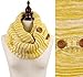 Stylesilove Wood Button Deco Two-tone Rib Knitted Cowl Scarf, 5 Colors (Mustard)