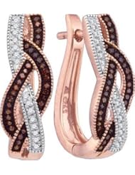 10KRG 0.25CTW DIAMOND MICRO-PAVE HOOPS EF10106K1/RG