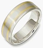 Plain 7mm 14 Karat Two-Tone Gold Wedding Band Ring