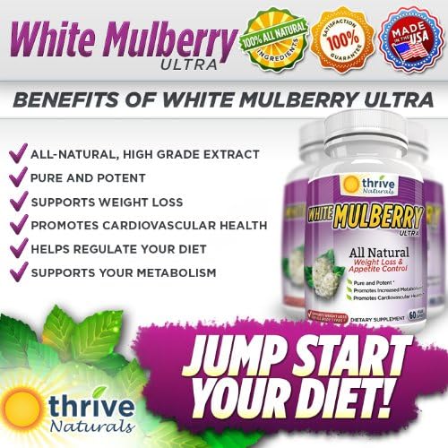 White Mulberry Extract 500mg**Recommended By Dr. Oz to Lose Weight Fast**Pure and Potent**Increases Metabolism**Veggie Capsules