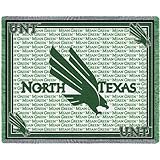 IMAGE OF University of North Texas Mean Green Throw Blanket Woven Afghan Tapestry 69 x 48