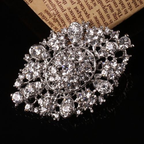Rhinestone Crystal Wedding Bridal Bouquet Flower Brooch Pin 1PC KF12