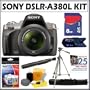 Sony Alpha DSLR-A380L 14.2 MP Digital SLR Camera With 18-55mm Zoom Lens + Sunpak Platinum Tripod Accessory Kit