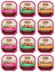 Nutro Canned Small Breed Adult Dog Food 3 Flavor Variety Bundle: (4) Tender Chicken & Whole Brown Rice, (4) Roast Turkey & Vegetable and (4) Savory Lamb & Vegetable, 3.5 Oz Each (12 Trays Total)