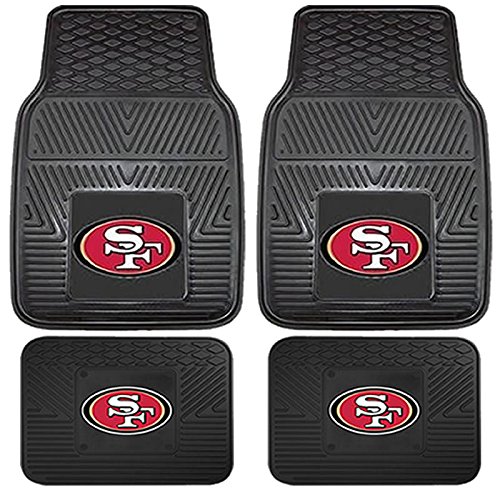 NFL San Francisco 49ers Car Floor Mats Heavy Duty 4-Piece Vinyl - Front and Rear