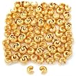 100 Real Gold Plated Crimp Bead Covers for Beading 4mm New