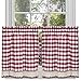 Buffalo Check Tier Pair Window Curtain Set - 58 Inch Width, 36 Inch Length - Burgandy & Ivory Plaid Drapes - Light Filtering Drapes for Kitchen, Bedroom, Living & Dining Room by Achim Home Decor