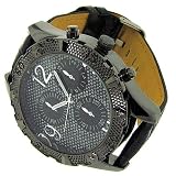 Discount Price New Men’s gunmetal iced bling bling hip hop watch big heavy large mans urban fashion designer