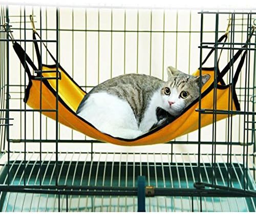Comfortable Cat Hanging Hammock for Pet Cage (Yellow)