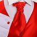Mens Designer Red Patterned Tuxedo Vest Set Match Tuxedo Vests, cufflinks, hanky and Ascot Tie for Suit Y&G VS2005-XL