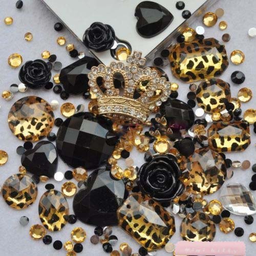 MINI KITTY DIY 3D Bling Crown Leopard black diamond Cell Phone Case Resin Flat back Kawaii Cabochons Deco Kit / Set ,cellphone diy ,merry christmas gift ,xmas for iphone 4 4S ,iphone 5 5c 5G,for iphone 6 iphone 6 plus for samsung note 4 samsung s5 mini s5 i9600 for samsung galaxy s3 i9300 ,for samsung galaxy s4 i9500 for sony/htc/nokia etc