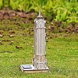 WAYCOM 3D Holz Empire State Building Jigsaw Puzzle - 3D-Puzzle, Sensor-Licht, Sonnenuntergang Licht-Up, 3D-Holz-Spielzeug-Gebäudemodell Assembled 3D Puzzle DIY Handbuch(Empire State Building) -