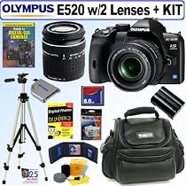 <strong><a href='http://www.it-firstcare.com/view_company.php?from=Olympus&pageid=1'>Olympus</a></strong> Evolt E520 10MP Digital SLR Camera with 14-42mm f/3.5-5.6 and 40-150mm f/4.0-5.6 ED Zuiko Lenses + 8GB Deluxe Accessory Kit