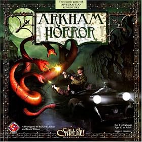 Arkham Horror Game and 5 Expansions Set - Arkham Horror, Dunwich, Kingsport, Dark Pharaoh, King in Yellow and Black Goat of the Woods Expansion
