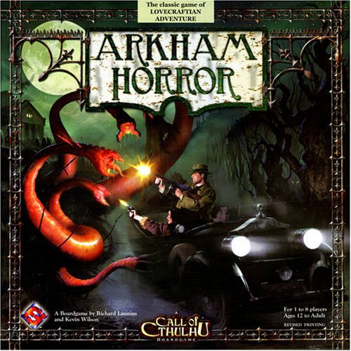Cover image : Arkham Horror Game and 5 Expansions Set - Arkham Horror, Dunwich, Kingsport, Dark Pharaoh, King in Yellow and Black Goat of the Woods Expansion