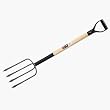 Ames True Temper Classic 4-Tine Spading Fork With D-Grip Wood Handle #1890100