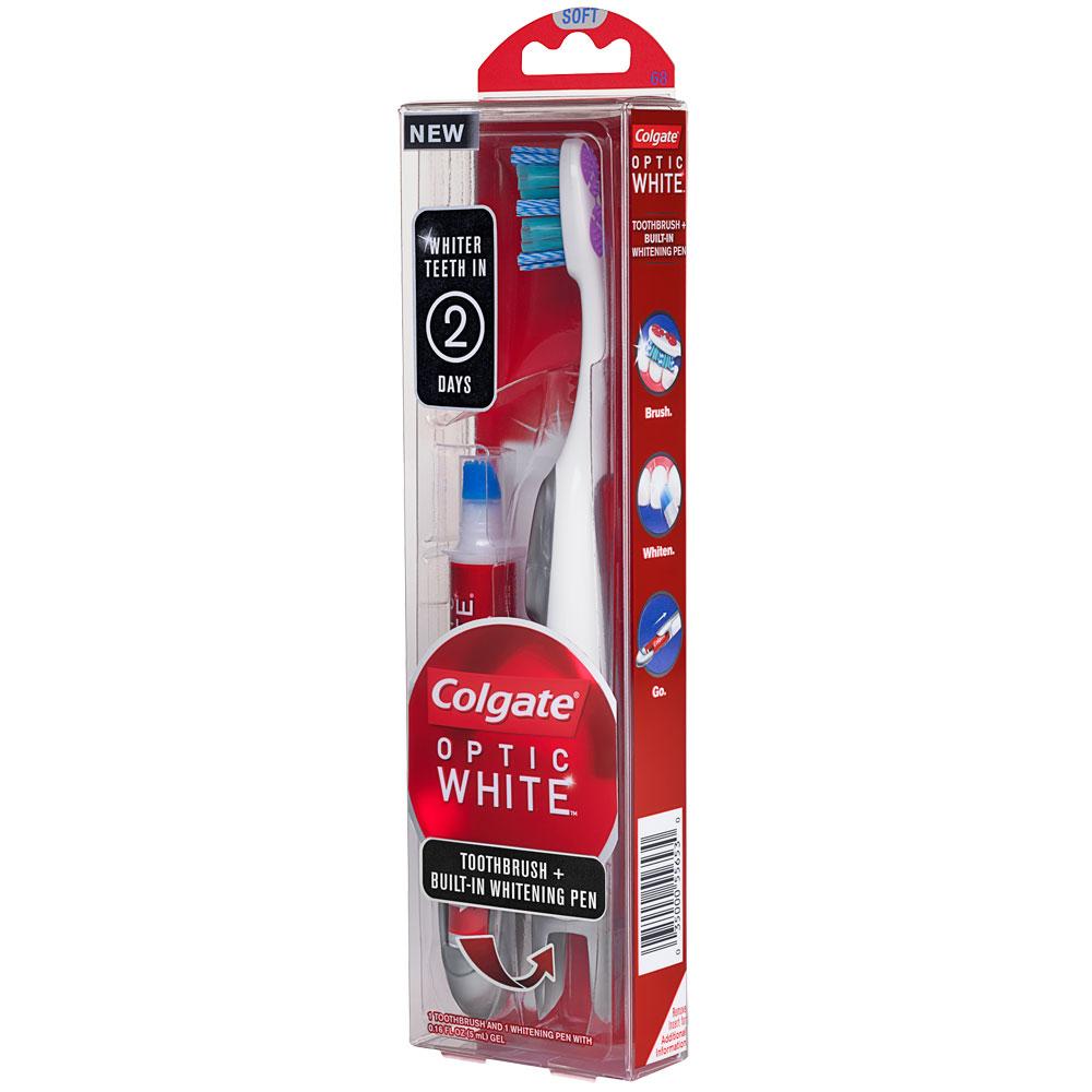 Colgate Optic White Toothbrush Plus Whitening Pen, Compact