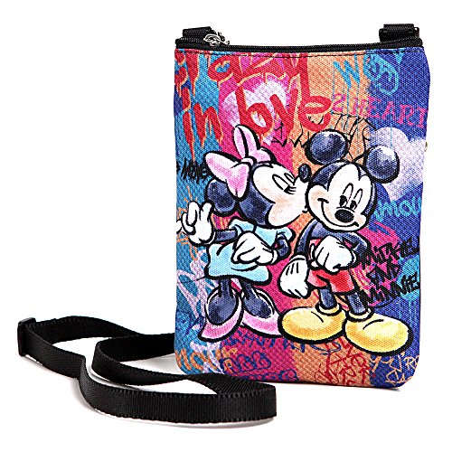 Disney Mickey Crossbody Bag Minnie Mickey Mouse Multi-pocket Shoulder Purse Phone Bag - Minnie Kiss