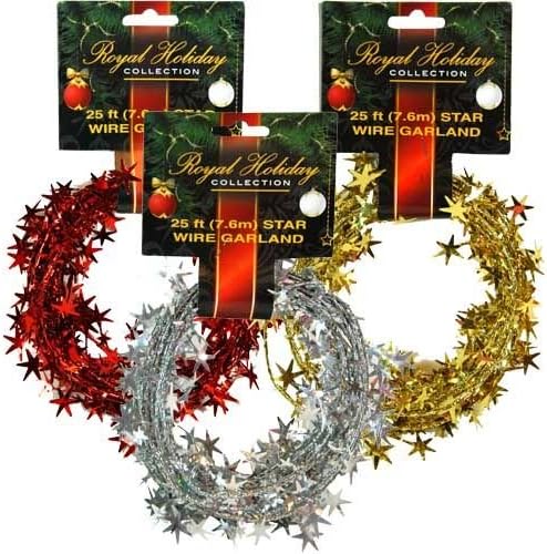 Christmas Garland 25ft. Foil Star Wire - Silver