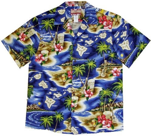 Hawaii Islands Map Hawaiian Aloha Shirt