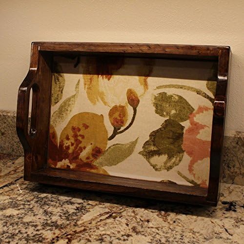 Handmade wood tray with raised handles