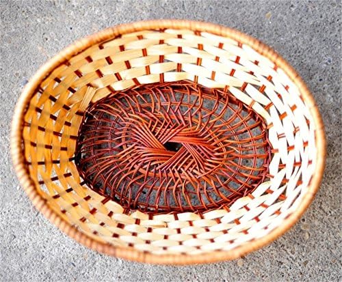 2pcs Food Fruits Storage Baskets Bamboo Rattan Pest Contral Durable Home Decoration (oval)