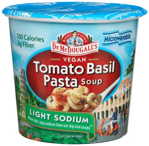 Dr. McDougall's Right Foods Vegan Tomato Basil Pasta Soup, 1.3-Ounce Cups (Pack of 6)