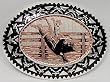 Silver Plated Diamond cut Copper Bullrider Belt Buckle