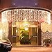 Nofonda 300led Window Curtain Icicle Lights String Fairy Light Wedding Party Home Garden Decorations 3m*3m (Warm White)