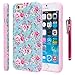 iPhone 6S Case, iPhone 6 Case, Style4U Printed Design Slim Fit Hybrid Armor Case for Apple iPhone 6S / 6 with 1 Stylus and 1 HD Clear Screen Protector [Flower Pink]