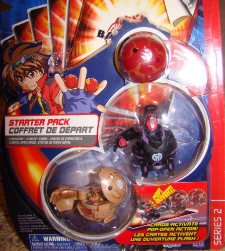 Childrens Toyshop  Toys : Bakugan Battle Brawlers Starter Pack ~ Series 2 ~ Red Mystery Marble, Black Siege, Tan Gorem
