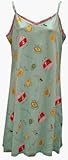 RocketWear Women's Spa Seafoam Print Cotton Knit Chemise/Nightgown