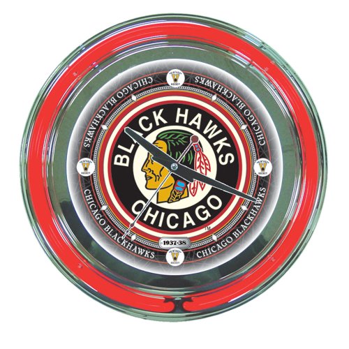 Trademark NHL Vintage Chicago Blackhawks 14-Inch Diameter Neon Clock
